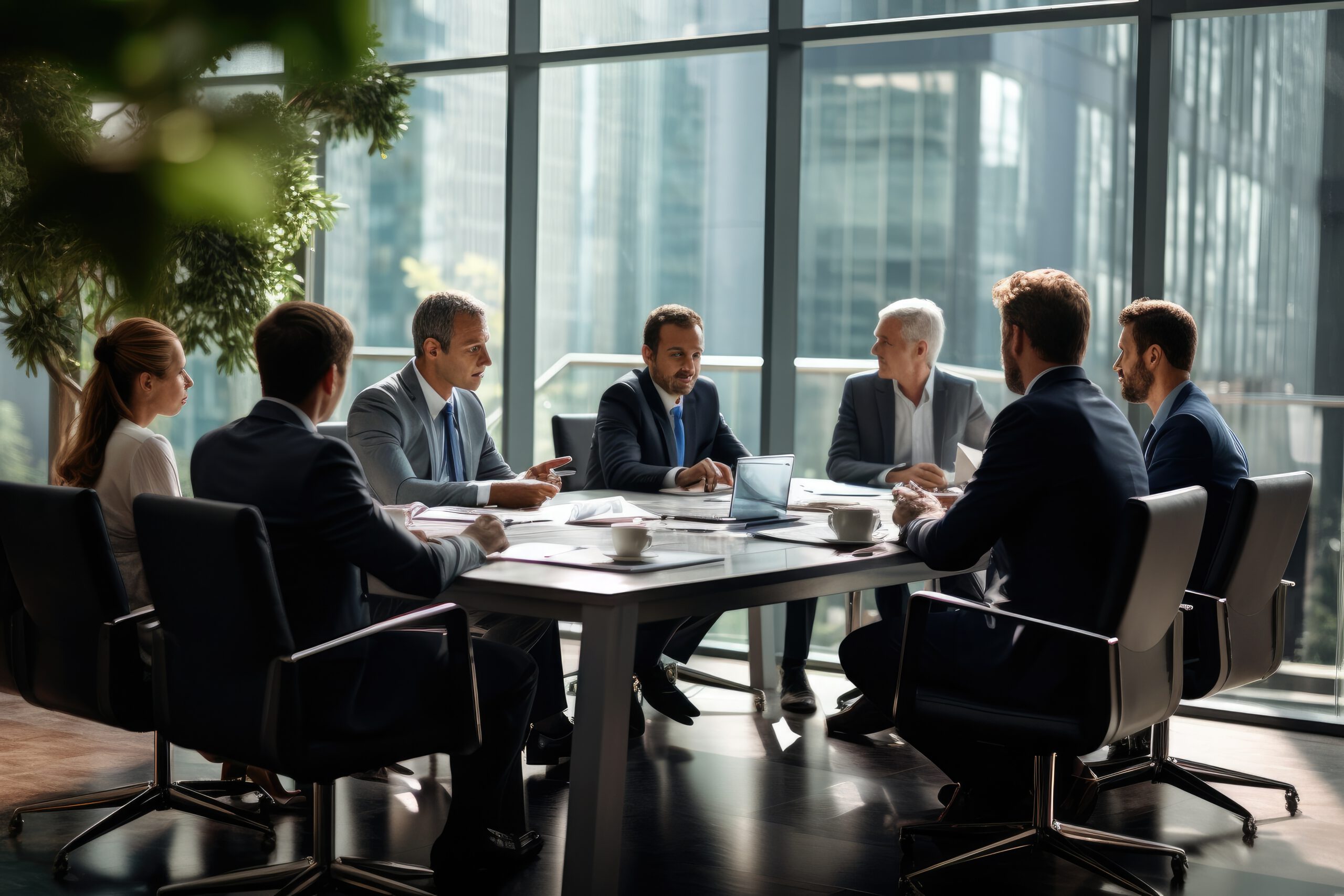 Group of business people having a meeting
